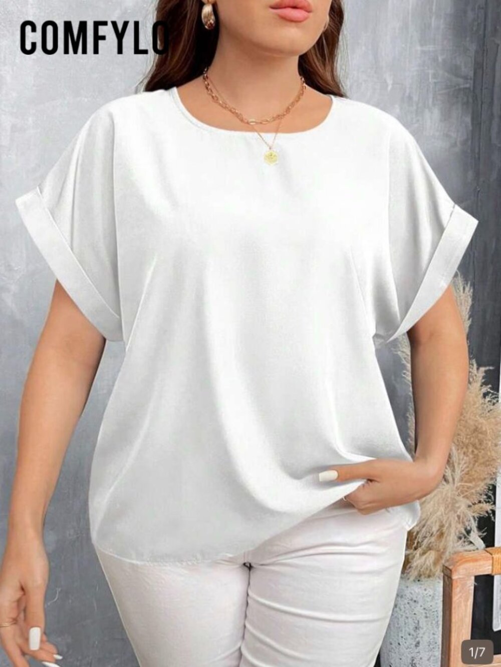 SHEIN White Batwing Blouse 3X